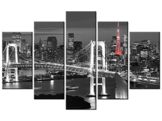 Obraz, Tokyo most tęczowy, 5 elementów, 100x63 cm Oobrazy