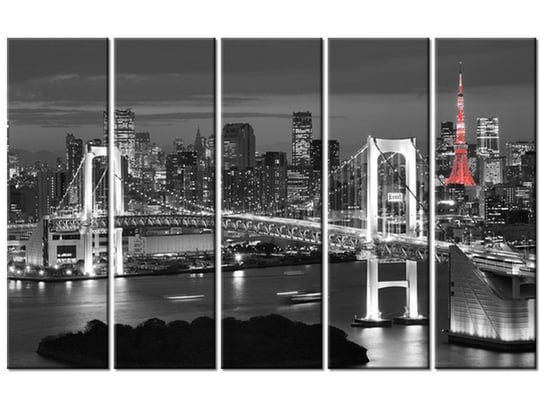 Obraz Tokyo most tęczowy, 5 elementów, 100x63 cm Oobrazy