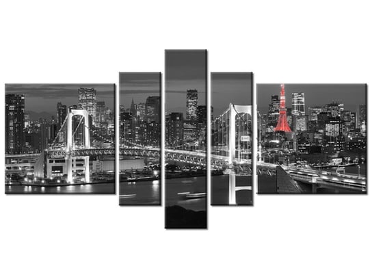 Obraz Tokyo most tęczowy, 5 elementów, 160x80 cm Oobrazy