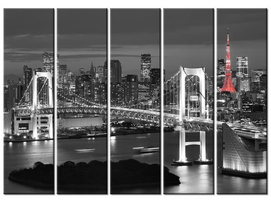 Obraz Tokyo most tęczowy, 5 elementów, 225x160 cm Oobrazy