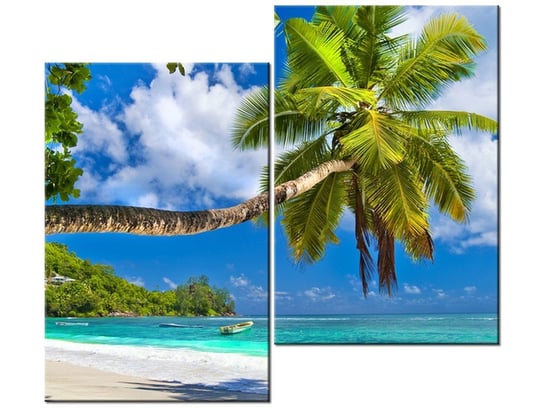 Obraz Tropikalna sceneria - Seszele, 2 elementy, 80x70 cm Oobrazy
