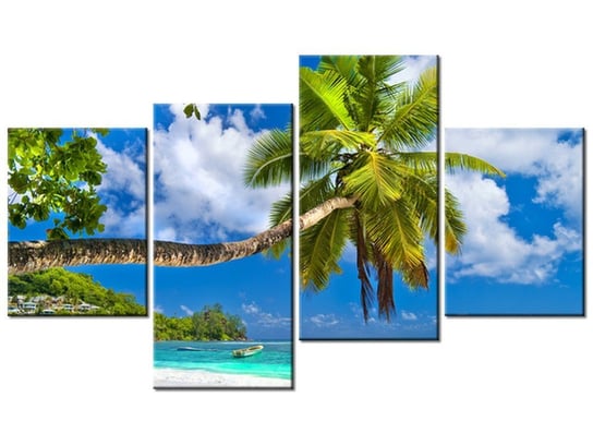 Obraz Tropikalna sceneria - Seszele, 4 elementy, 120x70 cm Oobrazy