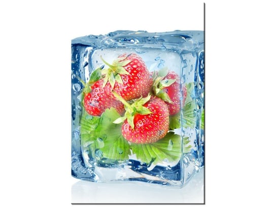 Obraz Truskawka w kostce lodu, 40x60 cm Oobrazy