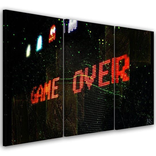 Obraz tryptyk na p��tnie, Game Over dla gracza - 120x80 Inna marka