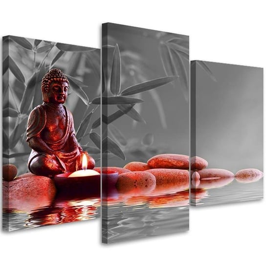 Obraz tryptyk na płótnie trzyczęściowy FEEBY, Buddha Feng Shui Religia 120x80 Feeby