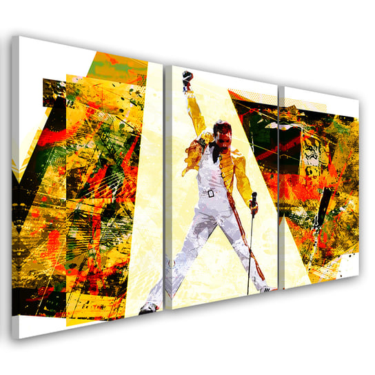 Obraz tryptyk na płótnie trzyczęściowy FEEBY, Freddie Mercury 60x30 Feeby