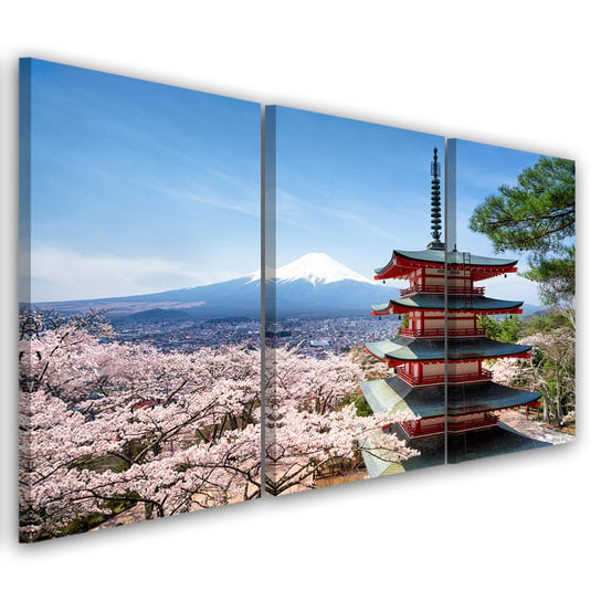 Obraz tryptyk na płótnie trzyczęściowy FEEBY, Japonia Góra Fuji 60x40 Feeby