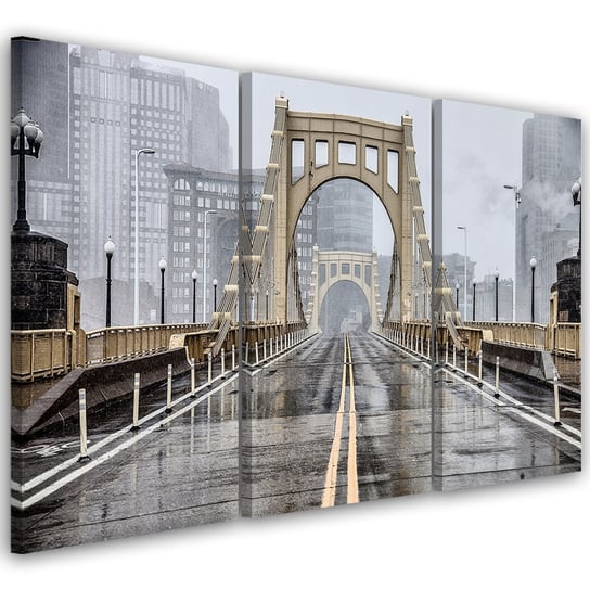 Obraz tryptyk na płótnie trzyczęściowy FEEBY, Most Brookliński Nowy Jork 120x80 Feeby