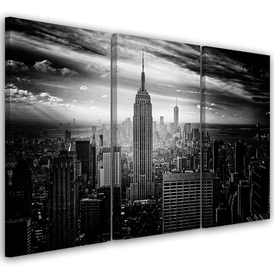 Obraz tryptyk na płótnie trzyczęściowy FEEBY, Nowy Jork Miasto Czarno Biały 120x80 Feeby