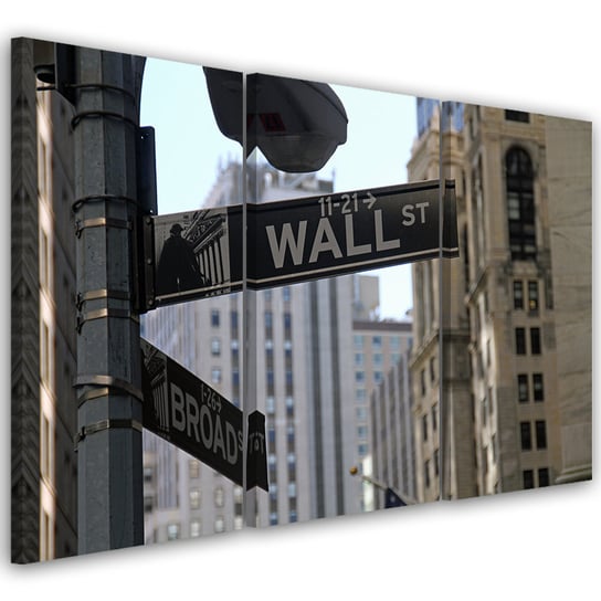 Obraz tryptyk na płótnie trzyczęściowy FEEBY, Nowy Jork Wall Street USA 90x60 Feeby