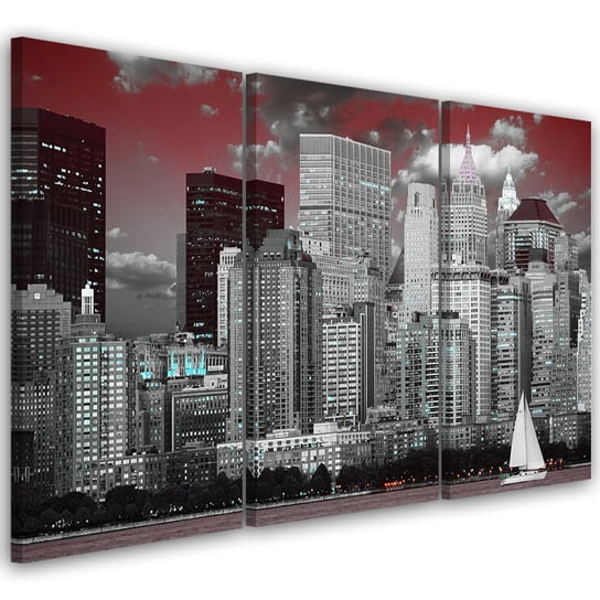 Obraz tryptyk na płótnie trzyczęściowy FEEBY, Nowy Jork Wieżowce Miasto 120x80 Feeby