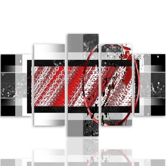 Obraz tryptyk pięcioczęściowy FEEBY, Abstrakcja Beżowy Brązowy 100x70 Feeby