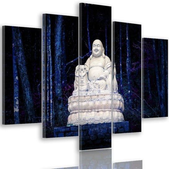 Obraz tryptyk pięcioczęściowy FEEBY, Biały Buddha salonu 150x100 Feeby