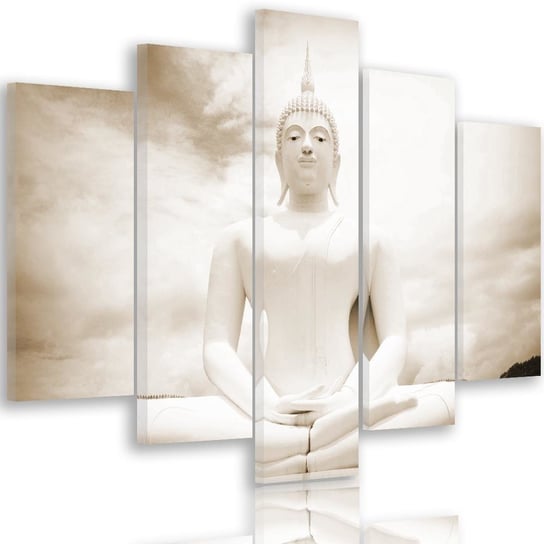 Obraz tryptyk pięcioczęściowy FEEBY, Biały Buddha spa 250x120 Feeby