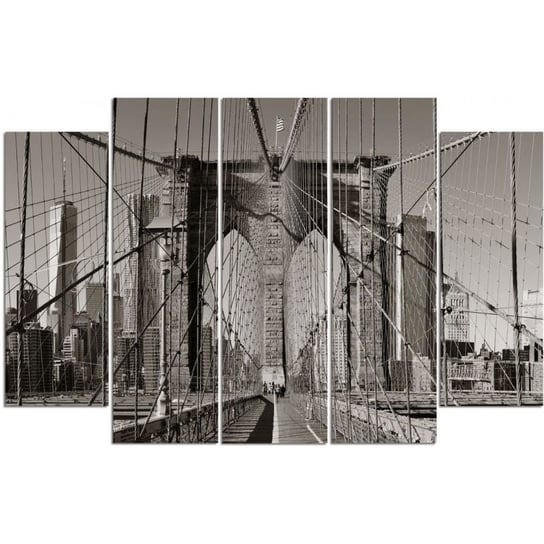 Obraz tryptyk pięcioczęściowy FEEBY, Brooklyn Bridge New York 300x140 Feeby