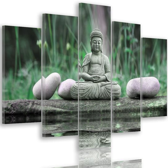 Obraz tryptyk pięcioczęściowy FEEBY, Buddha Medytacja Feng Shui 300x140 Feeby