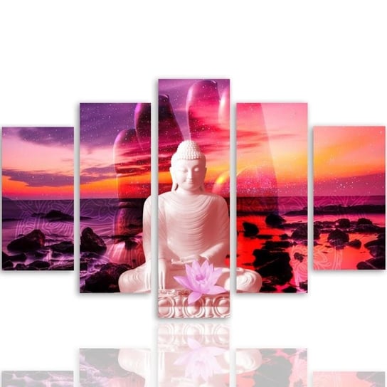 Obraz tryptyk pięcioczęściowy FEEBY, Buddha Zachód Słońca Morze 100x70 Feeby