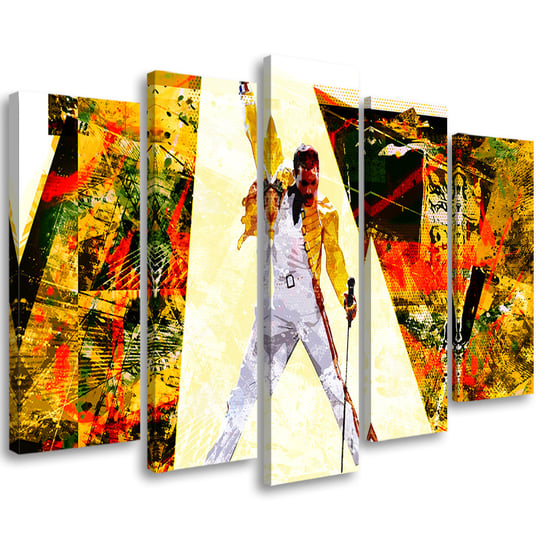 Obraz tryptyk pięcioczęściowy FEEBY, Freddie Mercury 150x100 Feeby
