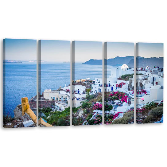 Obraz tryptyk pięcioczęściowy FEEBY, Grecja Santorini 100x40 Feeby