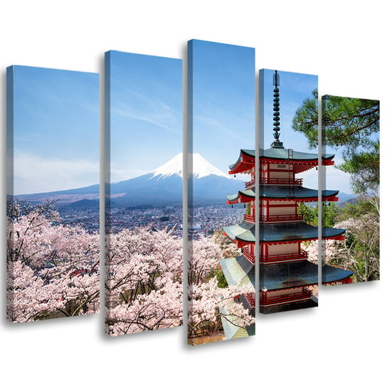 Obraz tryptyk pięcioczęściowy FEEBY, Japonia Góra Fuji 100x70 Feeby