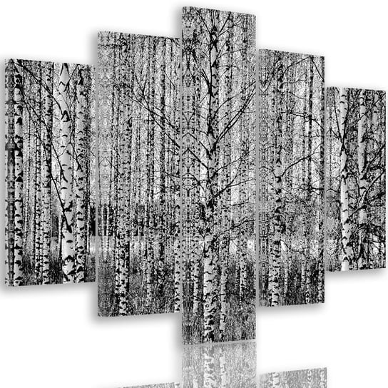 Obraz tryptyk pięcioczęściowy FEEBY, Las brzozowy 250x120 Feeby