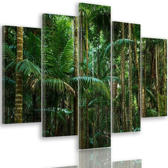 Obraz tryptyk pięcioczęściowy FEEBY, Las Palmowy Natura 150x100 Feeby
