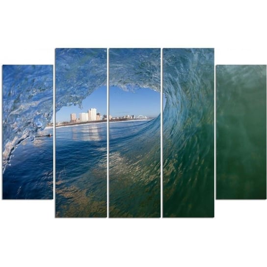 Obraz tryptyk pięcioczęściowy FEEBY, Morze Fala Widok 150x100 Feeby