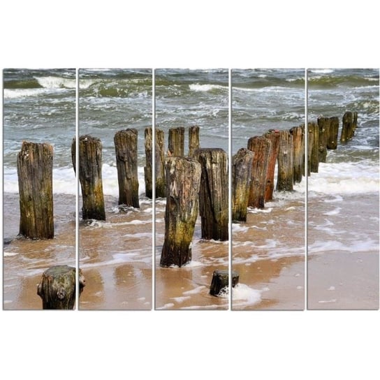 Obraz tryptyk pięcioczęściowy FEEBY, Morze Plaża Natura 100x70 Feeby