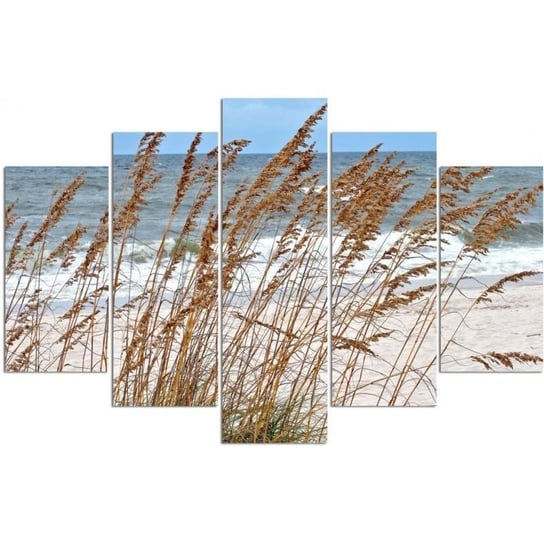 Obraz tryptyk pięcioczęściowy FEEBY, Morze Plaża Trawy 250x120 Feeby