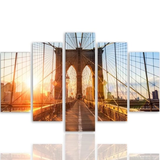 Obraz tryptyk pięcioczęściowy FEEBY, Most Brookliński NowyJork 100x70 Feeby