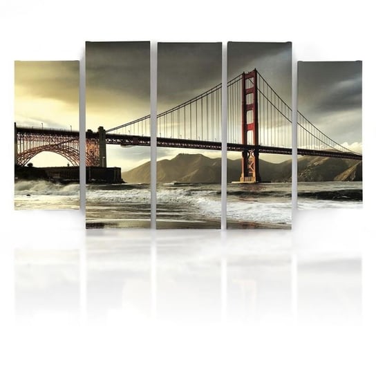 Obraz tryptyk pięcioczęściowy FEEBY, Most Golden Gate 100x70 Feeby