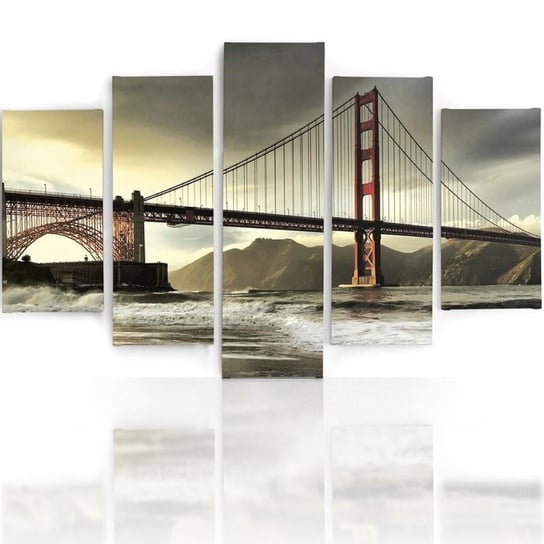 Obraz tryptyk pięcioczęściowy FEEBY, Most Golden Gate 300x140 Feeby