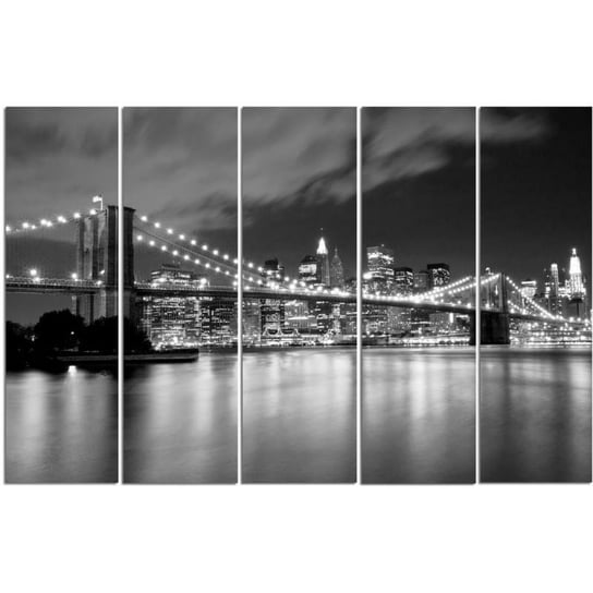 Obraz tryptyk pięcioczęściowy FEEBY, Nowy Jork Most Czarno Biały 150x100 Feeby