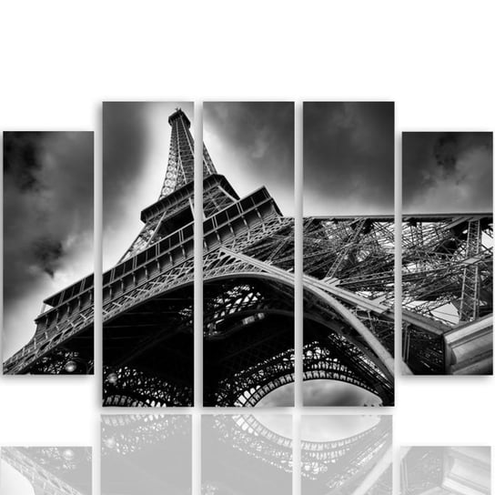 Obraz tryptyk pięcioczęściowy FEEBY, Paryż Wieża Eiffla 100x70 Feeby