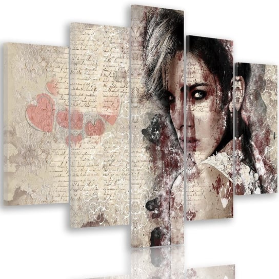 Obraz tryptyk pięcioczęściowy FEEBY, Piękna kobieta - abstrakcja 150x100 Feeby