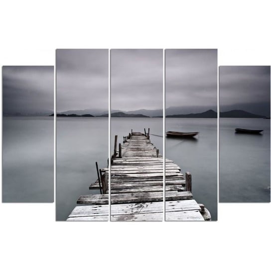 Obraz tryptyk pięcioczęściowy FEEBY, Pomost Jezioro Krajobraz obraz 100x70 Feeby