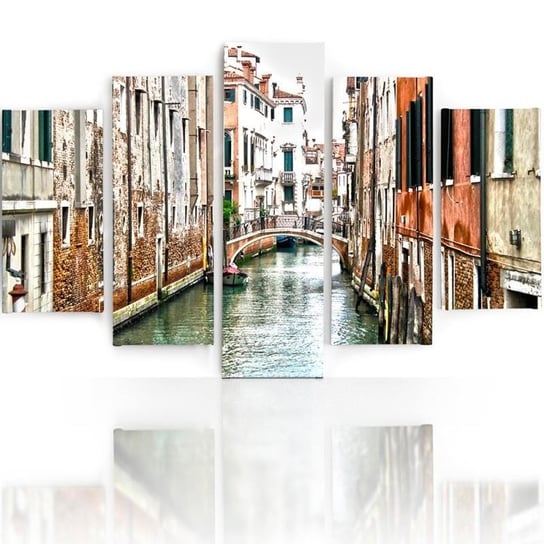 Obraz tryptyk pięcioczęściowy FEEBY, Wenecja Kanał Włochy Miasto 150x100 Feeby