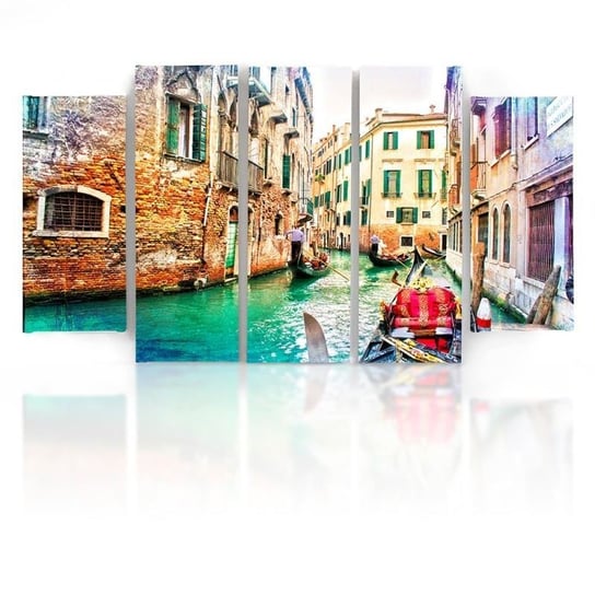 Obraz tryptyk pięcioczęściowy FEEBY, Wenecja Miasto Włochy 150x100 Feeby