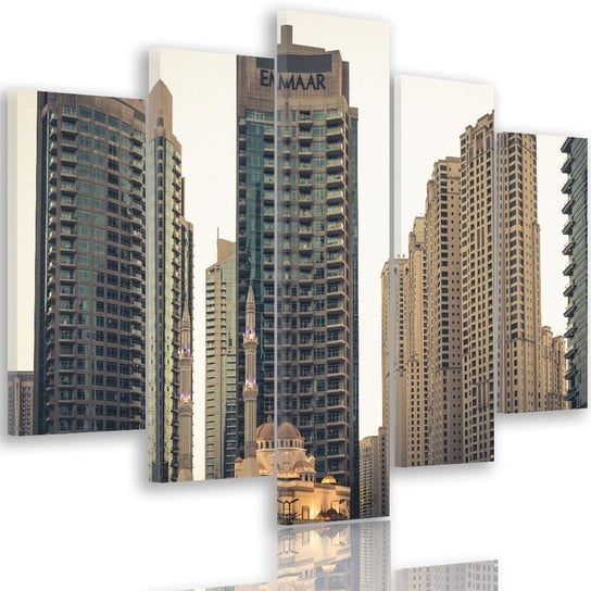 Obraz tryptyk pięcioczęściowy FEEBY, Wieżowce w Dubaju 150x100 Feeby