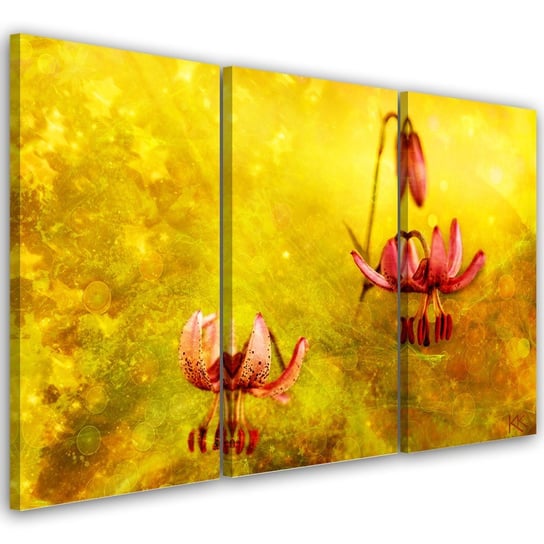Obraz trzycz�ciowy na p��tnie, Zwi�d�e tulipany kwiaty - 120x80 Inna marka