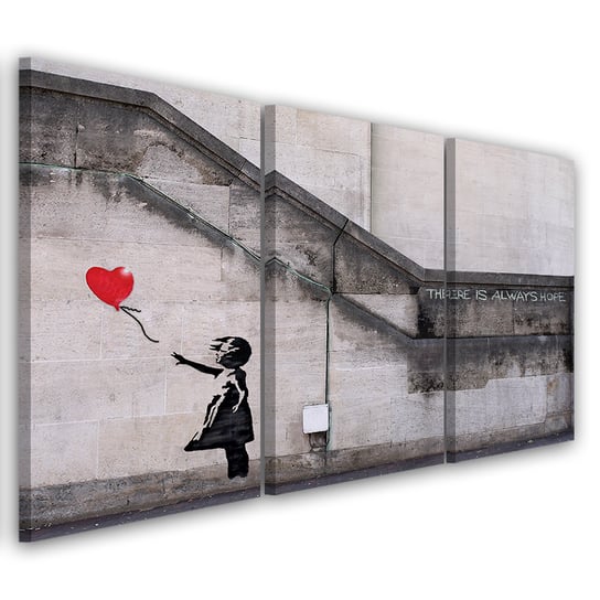 Obraz trzyczęściowy na płótnie FEEBY, Banksy Dziewczynka Balon 60x30 Feeby