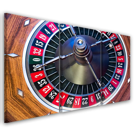 Obraz trzyczęściowy na płótnie FEEBY, Ruletka Poker Hazard 120x80 Feeby