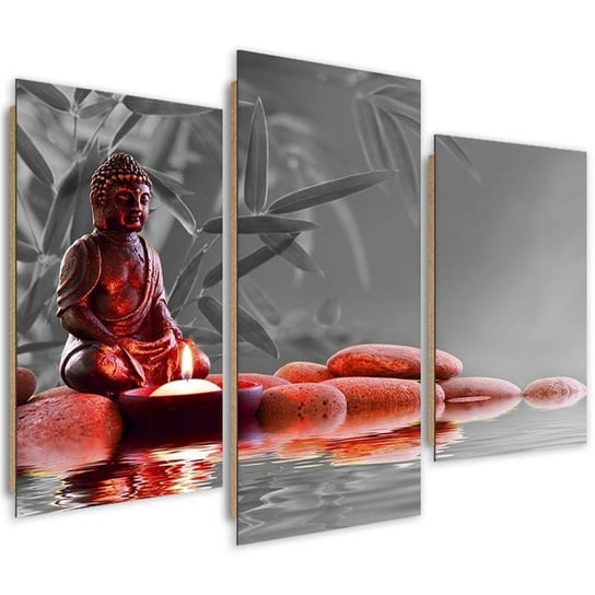 Obraz trzyczęściowy tryptyk FEEBY, Buddha Feng Shui Religia 90x60 Feeby