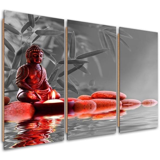 Obraz trzyczęściowy tryptyk FEEBY, Buddha Feng Shui Religia 90x60 Feeby