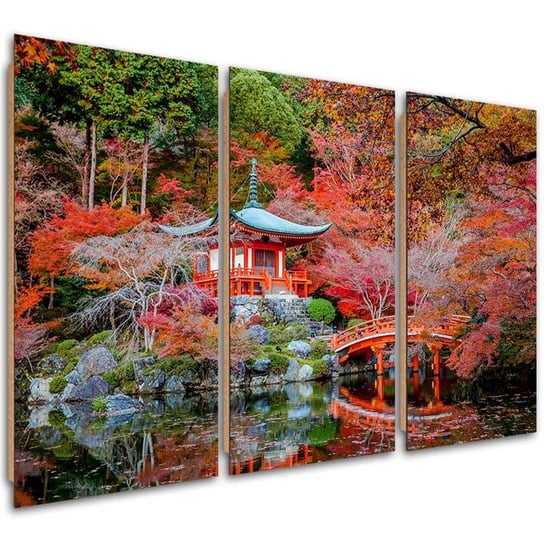 Obraz trzyczęściowy tryptyk FEEBY, Japonia Krajobraz czerwony 120x80 Feeby