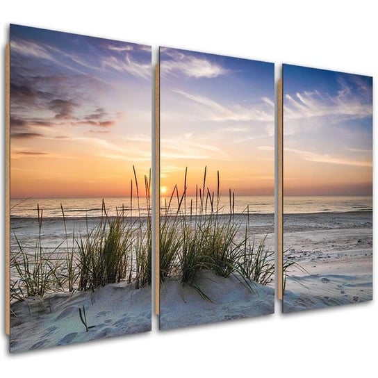 Obraz trzyczęściowy tryptyk FEEBY, Zachód słońca na plaży 150x100 Feeby