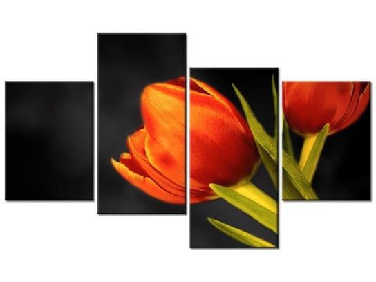 Obraz Tulipany, 4 elementy, 120x70 cm Oobrazy
