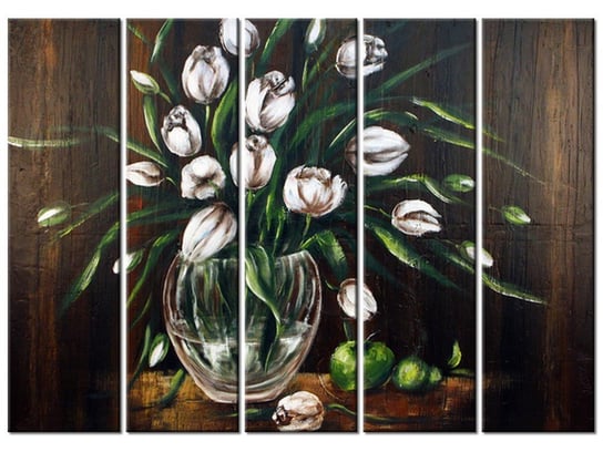 Obraz Tulipany, 5 elementów, 225x160 cm Oobrazy