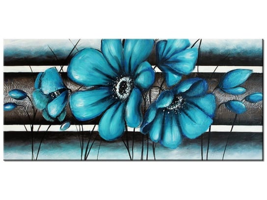 Obraz, Turkusowe kwiaty, 115x55 cm Oobrazy
