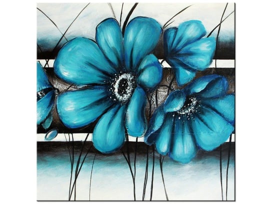 Obraz, Turkusowe kwiaty, 30x30 cm Oobrazy
